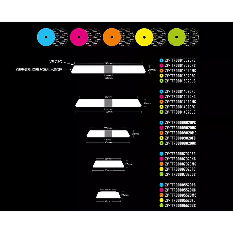 Полировальный круг из термоустойчивого поролона 76мм (90/20/76) Zvizzer Thermo Trapez Pad - жёсткий