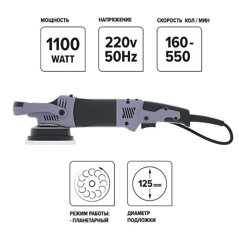 Профессиональная полировальная машинка планетарного действия с принудительным вращением ROTEX 