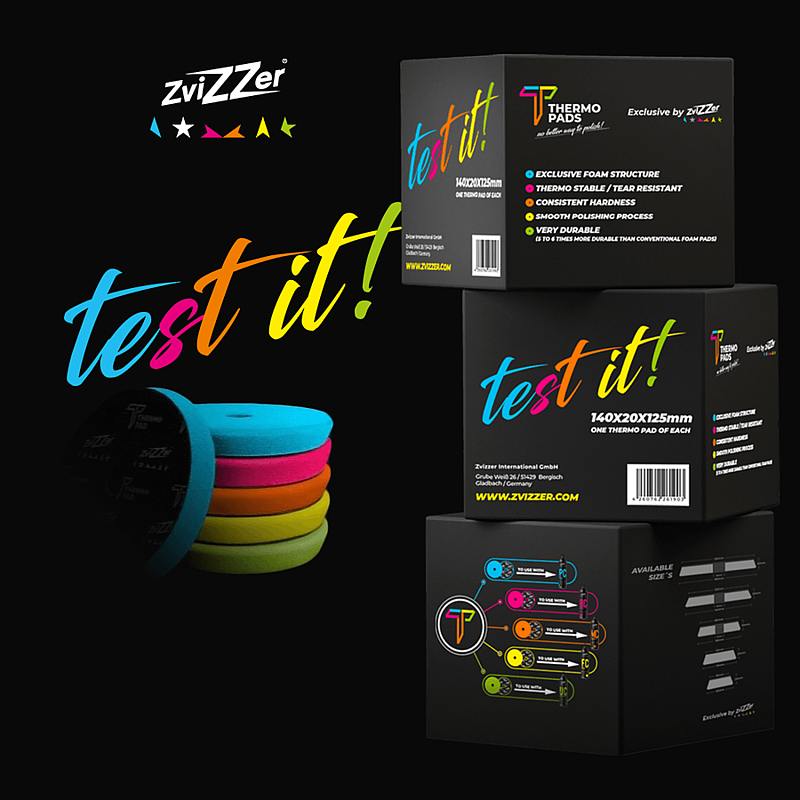 Набор термоустойчивых полировальных кругов разной плотности Thermo Detailing Line, 125мм, 5шт.