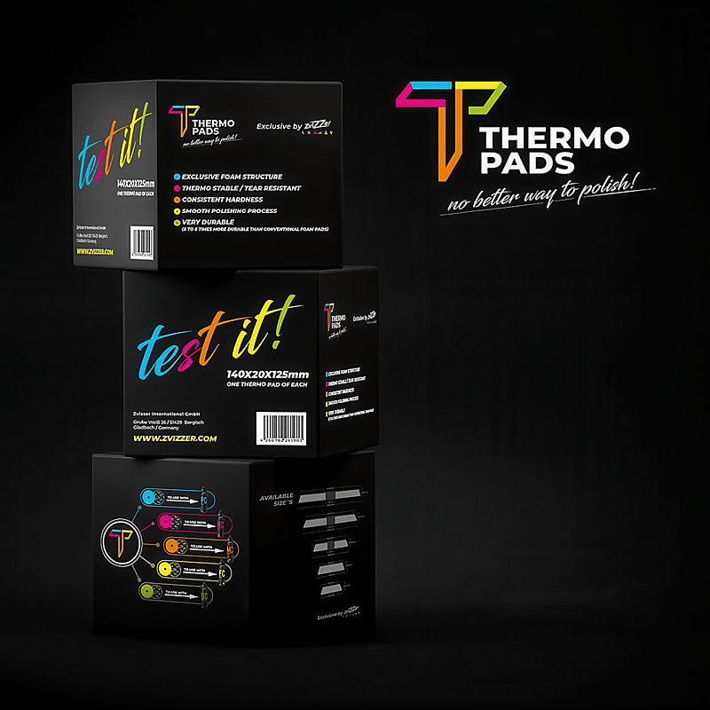Набор термоустойчивых полировальных кругов разной плотности Thermo Detailing Line, 125мм, 5шт.