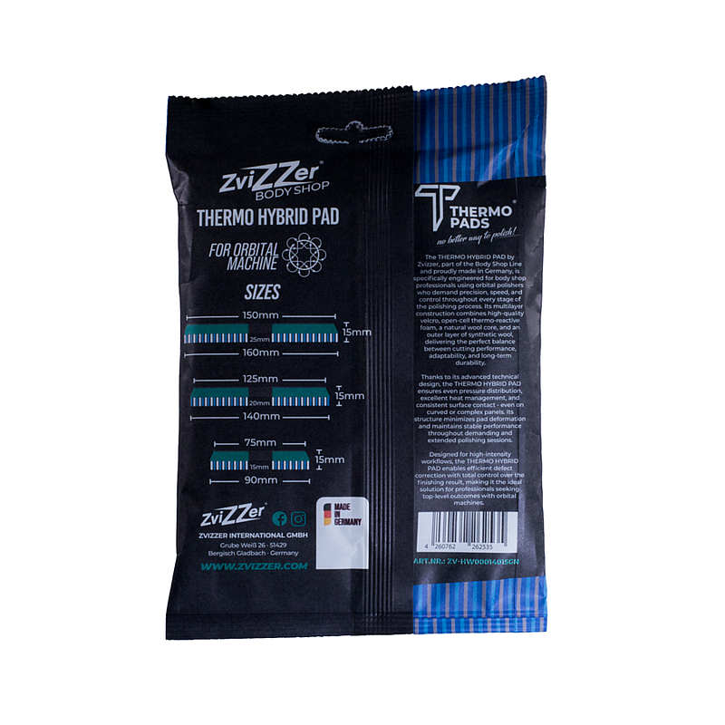 Гибридный меховой круг для эксцентриковой машинки на жёстком поролоне 125мм (140/15) - Thermo Hybrid Wool