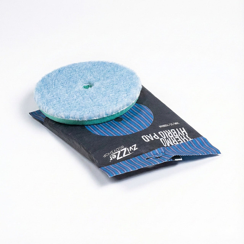 Гибридный меховой круг для эксцентриковой машинки на жёстком поролоне 125мм (140/15) - Thermo Hybrid Wool