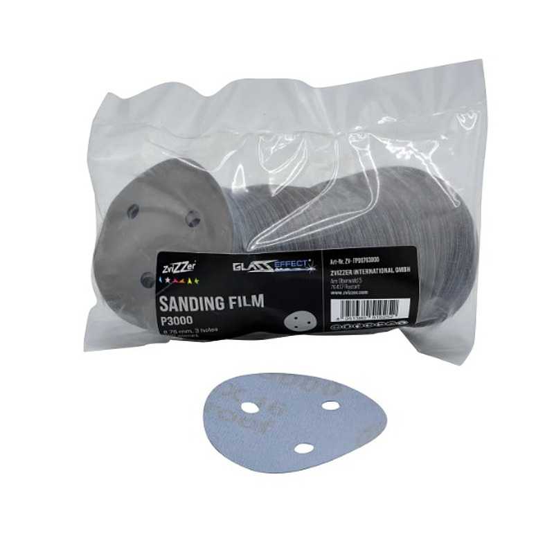 Шлифовальный круг P3000 под липучку Ø 76 мм на бумажной основе, 3 отверстия, комплект 100 шт.